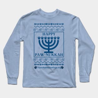 Happy Paw-Nukkah - Hanukkah Sweater (Dark Print) Long Sleeve T-Shirt